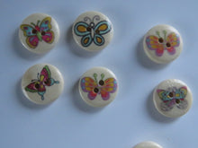 Load image into Gallery viewer, 20 mixed print butterfly 15mm buttons