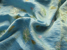 Load image into Gallery viewer, 70cm Soft shimmering blue with gold metallic floral 120cm wide