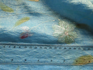 70cm Soft shimmering blue with gold metallic floral 120cm wide