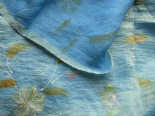 Load image into Gallery viewer, 70cm Soft shimmering blue with gold metallic floral 120cm wide