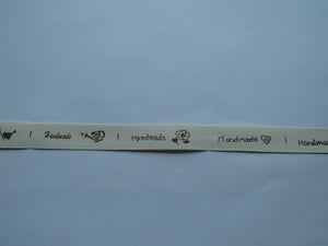 5 yards/approx 4.5m Cotton Tape Garden theme Handmade  Labels. 55 x 15mm