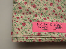 Load image into Gallery viewer, 1.65m mini rose print on cream background 100% cotton 112cm wide.