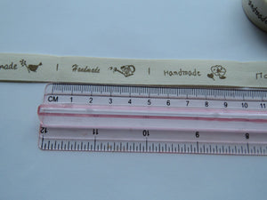 1.5m Cotton Tape Garden theme Handmade  Labels. 55 x 15mm