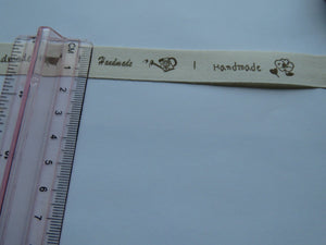 1.5m Cotton Tape Garden theme Handmade  Labels. 55 x 15mm