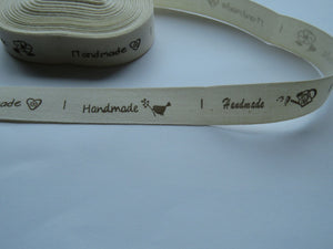 1.5m Cotton Tape Garden theme Handmade  Labels. 55 x 15mm