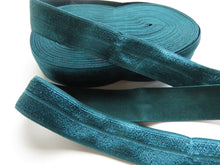 Load image into Gallery viewer, 1m Mallard teal 20mm Fold over elastic FOE elastic Foldover