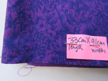 Load image into Gallery viewer, Dark Purple floral print quilting patchwork fabric- 100% cotton 33cm L x 91cm wide