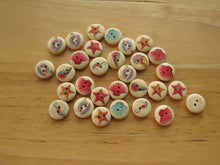 Load image into Gallery viewer, 49 Shell, seahorse print 15mm wood look buttons 2 holes