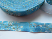 Load image into Gallery viewer, 5m Almond Cherry Blossom Fold over Elastic FOE Fold over elastic 15mm wide