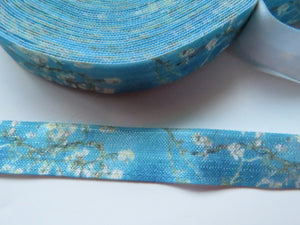 5m Almond Cherry Blossom Fold over Elastic FOE Fold over elastic 15mm wide