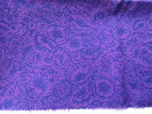 Dark Purple floral print quilting patchwork fabric- 100% cotton 33cm L x 91cm wide