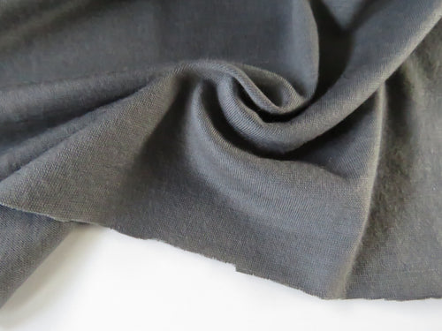1.5m Hewson Grey 100% merino wool jersey knit 200g 150cm