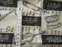 Load image into Gallery viewer, Music and instruments print quilting patchwork fabric- 100% cotton 29cm L x 116cm wide
