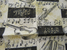 Load image into Gallery viewer, Music and instruments print quilting patchwork fabric- 100% cotton 29cm L x 116cm wide