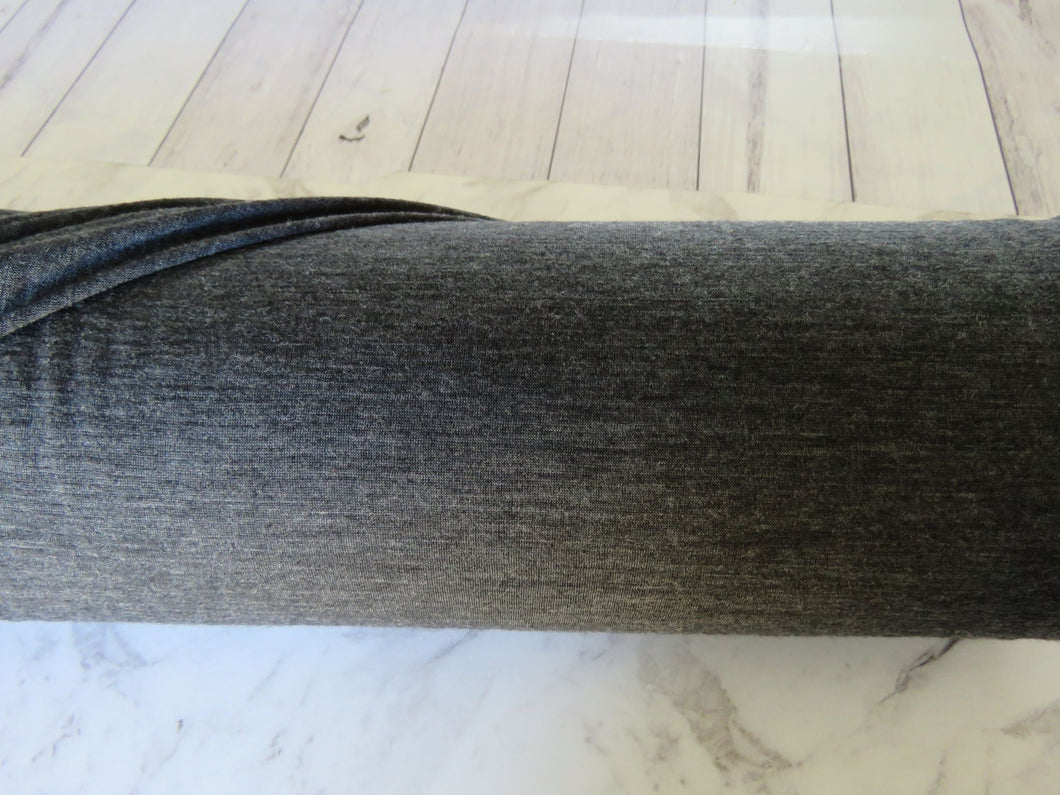 1.75m Jupiter Charcoal 100% merino jersey knit 165g 150cm- precut length