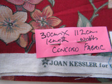Load image into Gallery viewer, Joan Kessler Floral print on red background quilting patchwork fabric- 100% cotton 30cm L x 112cm wide