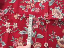 Load image into Gallery viewer, Joan Kessler Floral print on red background quilting patchwork fabric- 100% cotton 30cm L x 112cm wide