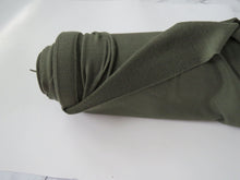Load image into Gallery viewer, Odd length pieces- use dropdown menu to see lengths- Woodland Olive 230g 100% merino looped back sweatshirt fabric Xtra wide 195cm