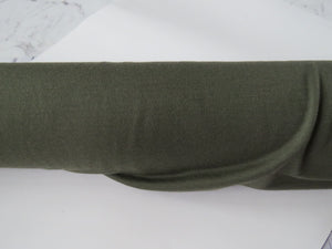Odd length pieces- use dropdown menu to see lengths- Woodland Olive 230g 100% merino looped back sweatshirt fabric Xtra wide 195cm