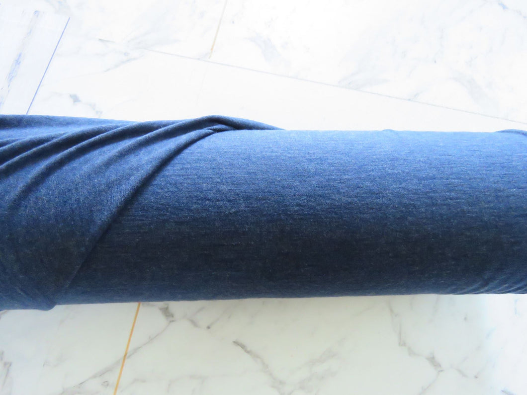 2m Hombre Blue 100% merino jersey knit 165g 150cm- precut length