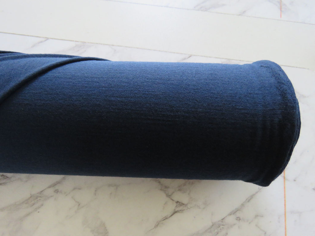 70cm Adell Navy 100% merino jersey knit 165g 150cm