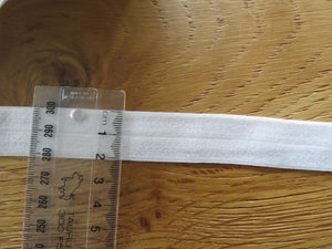 4.7m White 20mm wide Fold over elastic FOE Foldover White