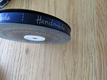 Load image into Gallery viewer, 5m Navy Blue satin Handmade Ribbon  labels are approx. 50 x 10mm