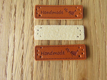 Load image into Gallery viewer, 50 PU Leather Bird with Twig handmade labels 50x 15mm
