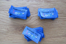 Load image into Gallery viewer, 50 Blue Handmade with Love 4.5 x 2.5cm Labels