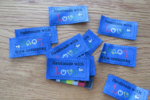 Load image into Gallery viewer, 50 Blue Handmade with Love 4.5 x 2.5cm Labels