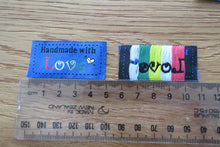 Load image into Gallery viewer, 50 Blue Handmade with Love 4.5 x 2.5cm Labels