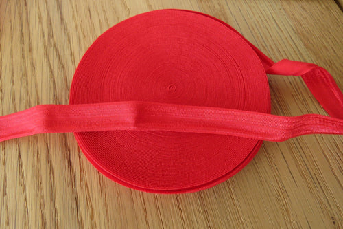 2.5m Poppy red 15mm fold over elastic foldover FOE