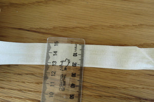 1m Cream 20mm fold over foldover FOE elastic