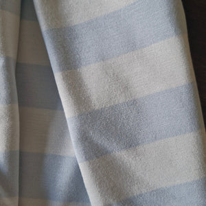 20cm Blue Stripe 95% Organic cotton 5% spandex stretch knit fabric 170cm