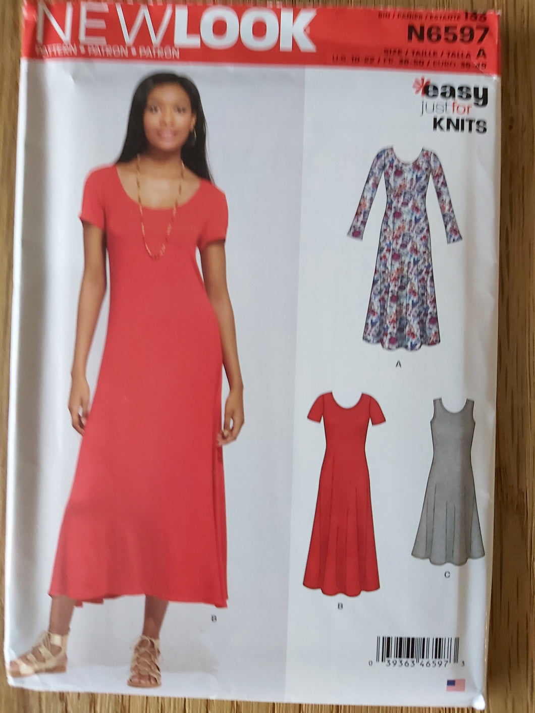 New Look N6597 Knit Dress- singlet dress, short or long sleeve