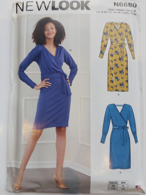 New Look N6680 Mock Wrap dress pattern