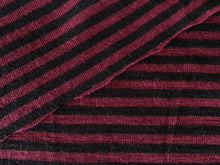 Load image into Gallery viewer, 1.5m Carmine Wine and Black Stripes 86% merino 14% Polyester Rib Knit 165g