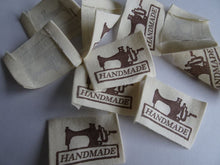 Load image into Gallery viewer, 6 Cotton Handmade Labels with Sewing Machine 45 x 25mm