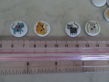 Load image into Gallery viewer, 50 Cats Mixed Print Wooden Buttons 15mm