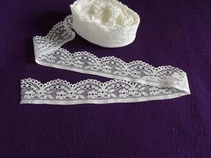 4m White Wide Scallop Top Flower Stretch Lace 30mm