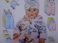 Load image into Gallery viewer, Butterick B5584 Baby Jacket Pant Overall Hat Mittens Lge and XLge- Perfect for merino fabric