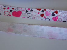 Load image into Gallery viewer, 5 yards ( approx 4.5m) Pink Hearts FOE 15mm FoldOver Elastic