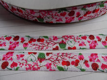 Load image into Gallery viewer, 5m Cherry Blossom Fold Over Elastic FOE Foldover 15mm