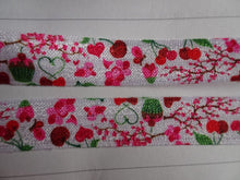 Load image into Gallery viewer, 5m Cherry Blossom Fold Over Elastic FOE Foldover 15mm