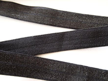 Load image into Gallery viewer, 1m Black Fold Over Elastic FOE  15mm Foldover elastic