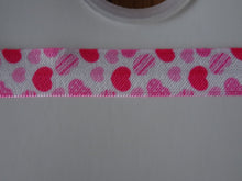 Load image into Gallery viewer, 4.6m Pink Hearts Foldover Fold over FOE elastic 15mm