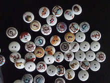 Load image into Gallery viewer, 12 White  Nautical Theme Buttons-15mm
