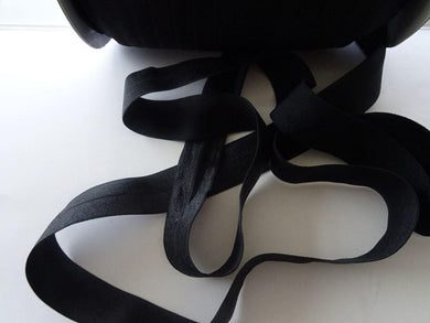 10m Wider 25mm Black FOE FoldOver Fold over elastic