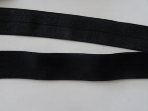 1m Wider 25mm 1" Black FOE Fold Over Foldover Elastic