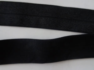 1m Wider 25mm 1" Black FOE Fold Over Foldover Elastic